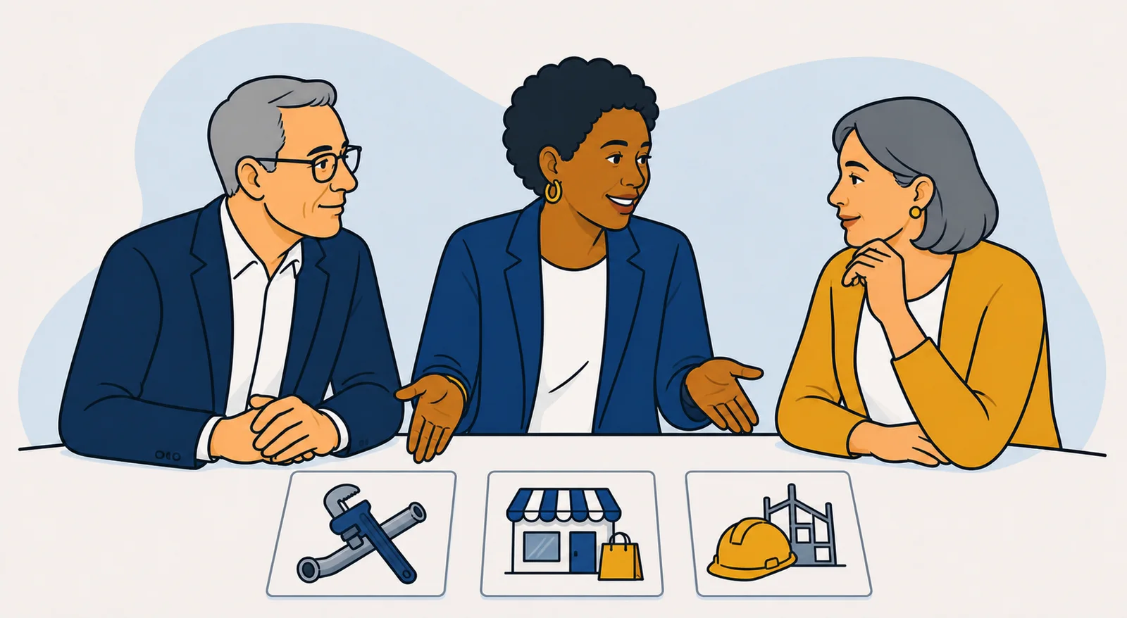 An HR consultant discusses plumbing, retail and construction businesses