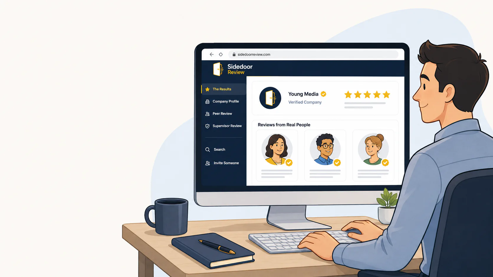 Professional viewing verified reviews from real people on Sidedoor Review